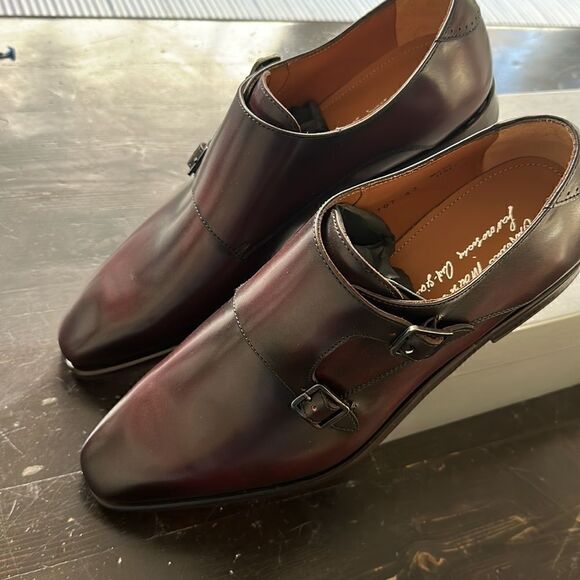 ANTONIO MAURIZI Double Monk Strap Shoe (Men) Size 43 in Wine Color NEW in Box - Picture 8 of 10